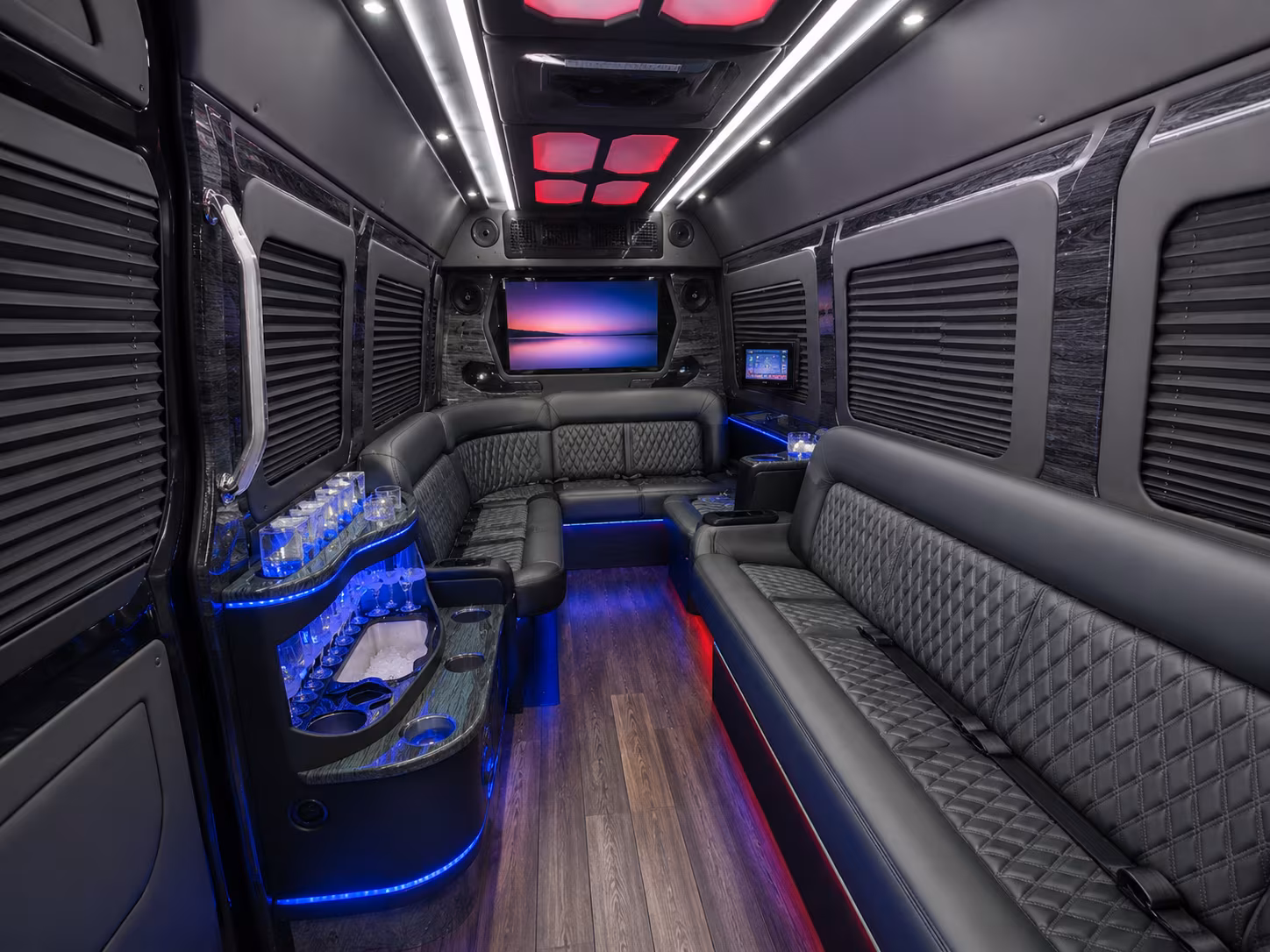 elk grove 30 passenger party bus interior